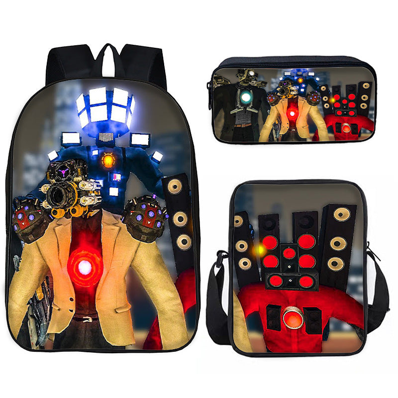 Toilet Primary Secondary Monitor Three-piece Set Elementary School Students' Schoolbags
