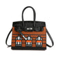 Women's Classic Contrast Color House Portable Shoulder Bags