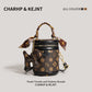 Women's Retro Printed Fashionable Round Cylindrical Fortune Bags