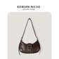 Women's Korean Contrast Color Baguette Advanced Texture Bags