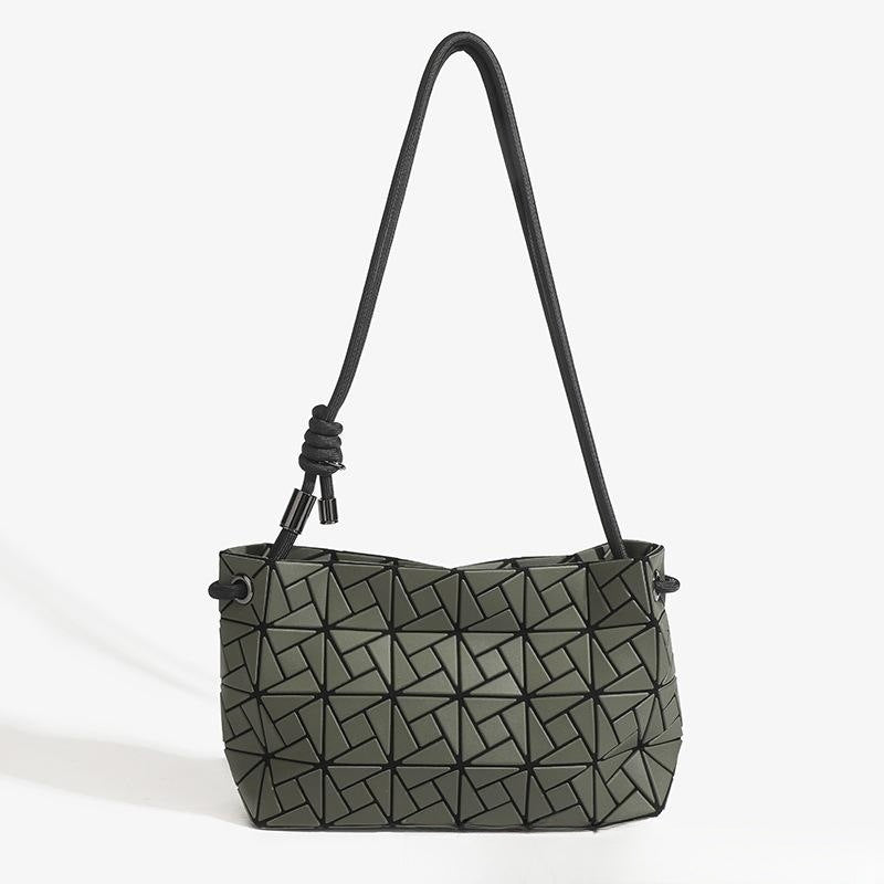 Women's High Quality Rhombus Geometric Underarm Drawstring Bags