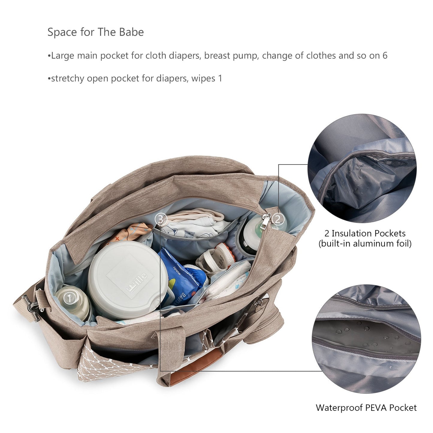 Portable Mommy Printing Geometric Matching Pacifier Bags
