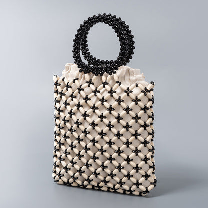 Women's Wooden Bead Hand-woven Commuter Design Summer Bags