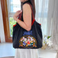 Women's Style Embroidery Shopping Fashion Nylon Waterproof Shoulder Bags