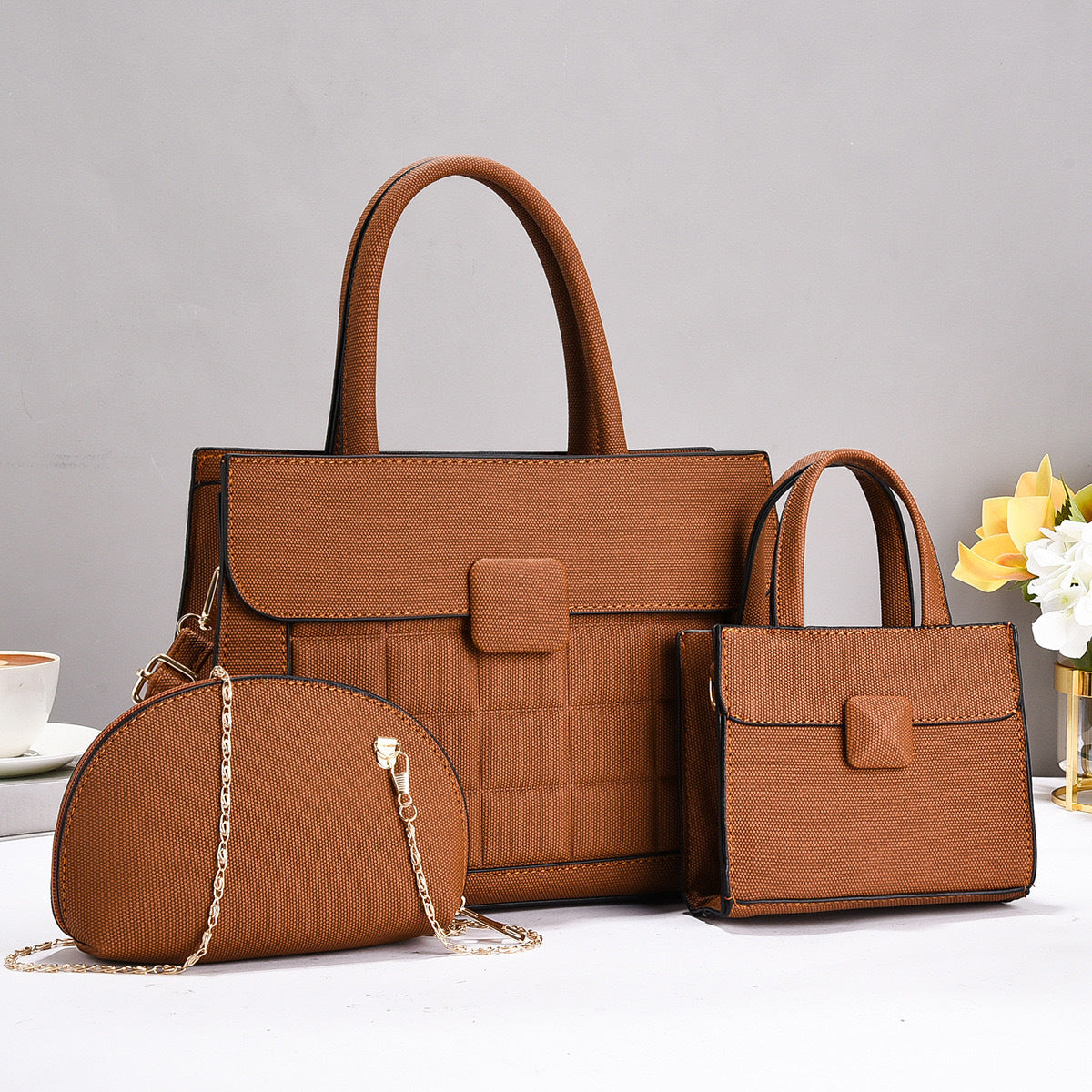 Pattern Simple Advanced Large Capacity Contrast Color Handbags