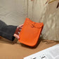 Layer Cowhide Lychee Pattern Unisex Leather Phone Bags