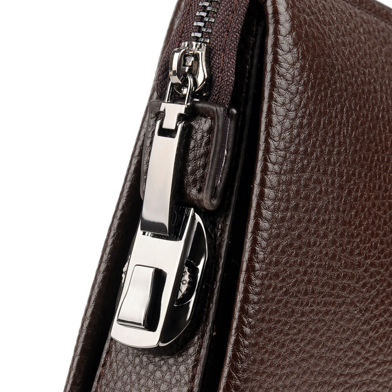 Men's Large Capacity Clutch Business Soft Leather Men's Handbags