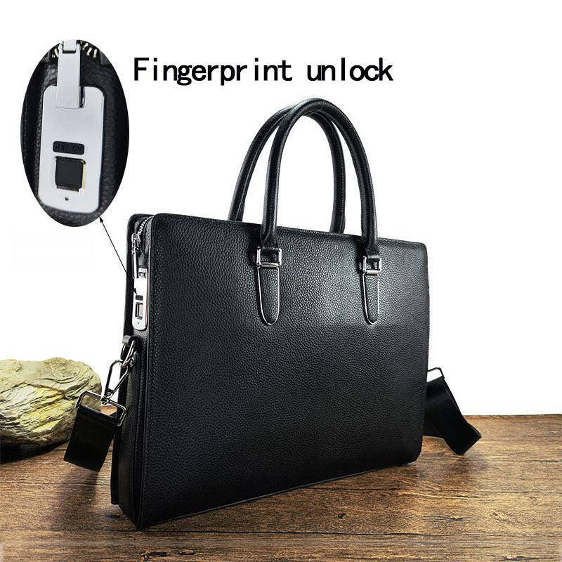 Men's Business Pure Leather Large Capacity Office Portable Men's Briefcases
