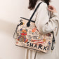 Women's Printed Bear Iti Versatile Large Capacity Handbags