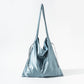 Glossy Drawstring Artistic Commuter Style Lazy Fashion Large Capacity Shoulder Bags
