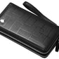 Men's Fashion Double Zip Clutch Long Genuine Men's Handbags