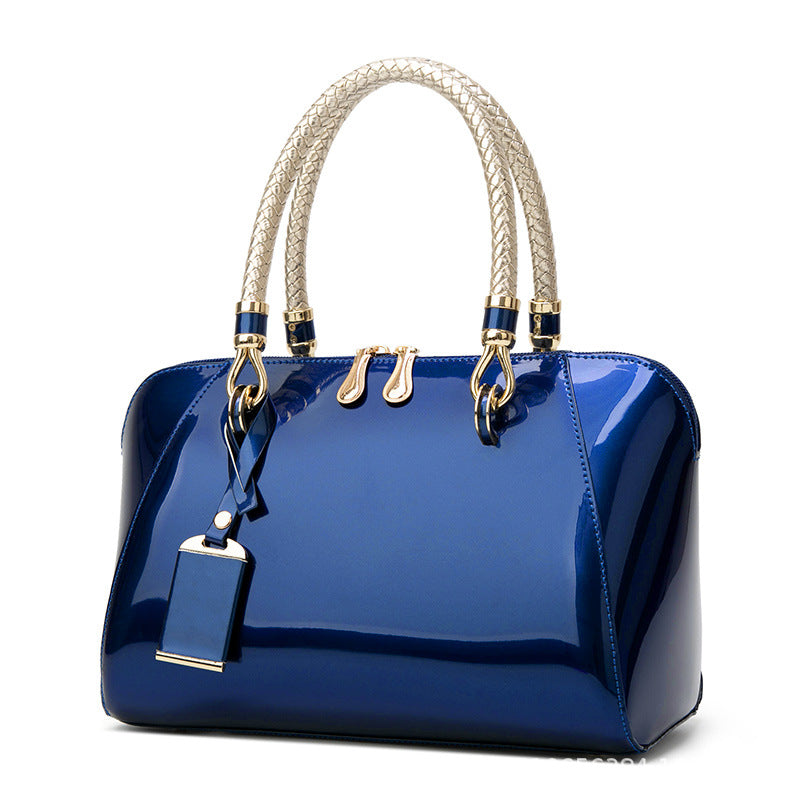 Women's Bright Leather Portable Fashion Korean Style Bags
