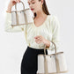 Women's Layer Cowhide Large Capacity Canvas Contrast Color Handbags