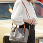 Women's Son Mother Contrast Color Genuine Leather Handbags