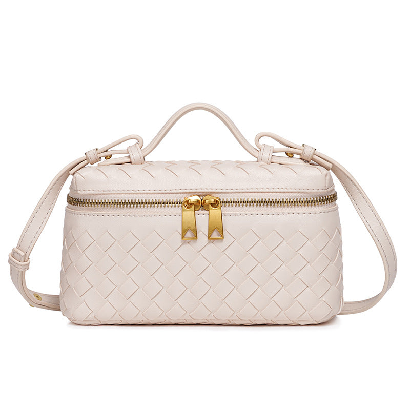 Popular Lunch Box Hand-woven Zipper Trendy Shoulder Bags