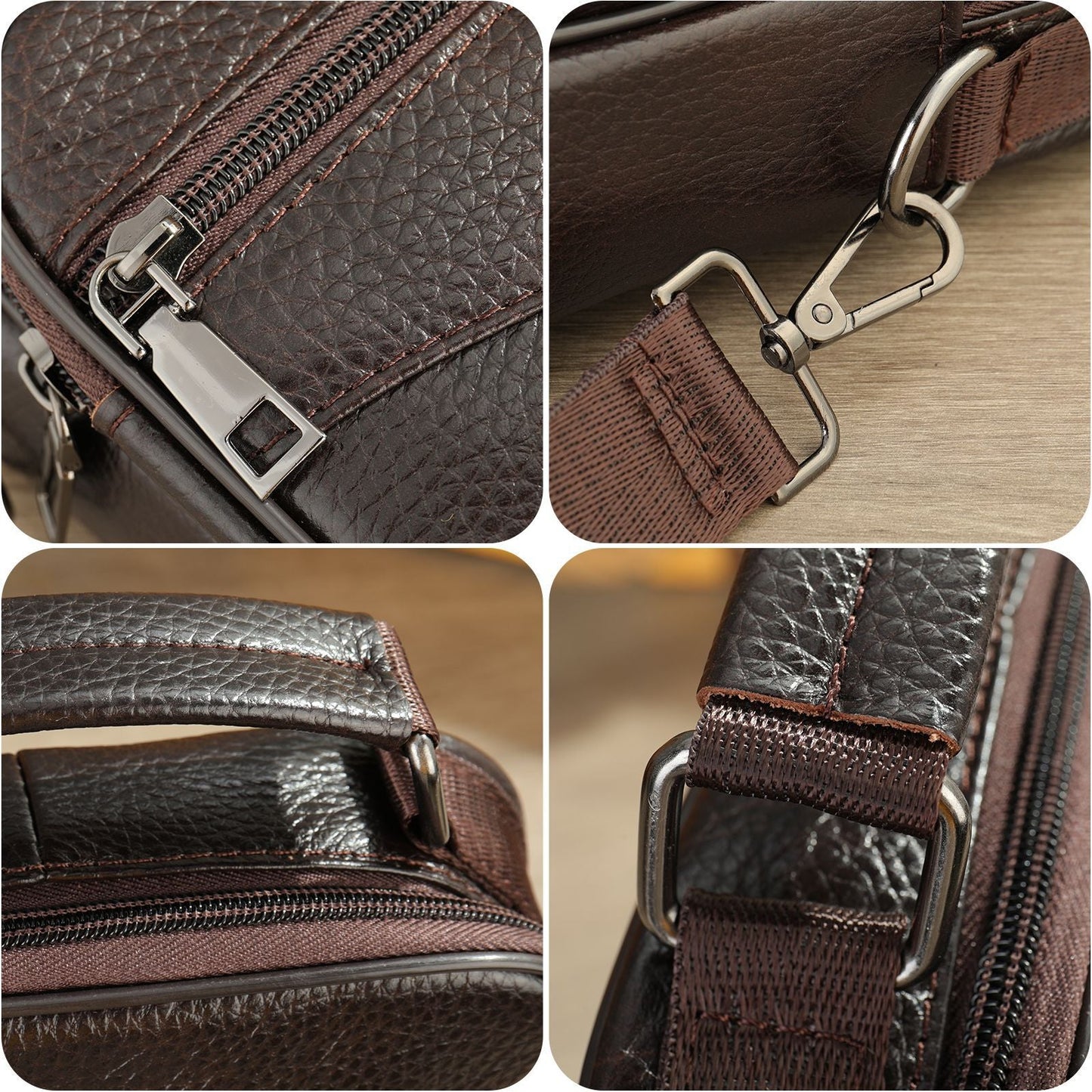 Men's Layer Cowhide Large Capacity Business Commute Men's Shoulder Bags