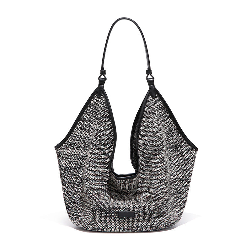 Women's Large Capacity Straw Summer Fashion Knitted Tote Bags