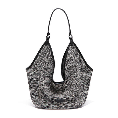 Women's Large Capacity Straw Summer Fashion Knitted Tote Bags