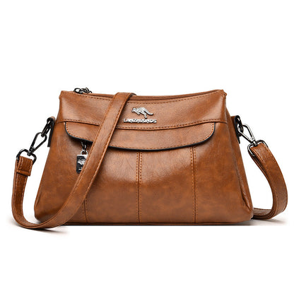 Women's Fashion Solid Color Soft Leather Large Shoulder Bags