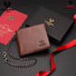 First Layer Cowhide Metal Chain Simple Short Men's Wallets
