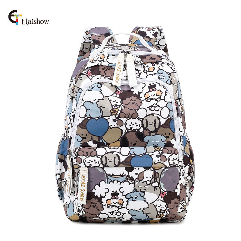 Women's For Junior Cute Cat Print Large Backpacks