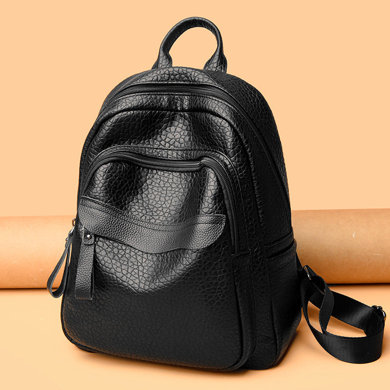 Women's Korean Fashion Trendy Soft Leather Backpacks