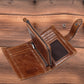 Men's Black Angel Three Fold Cowhide Activity Men's Wallets