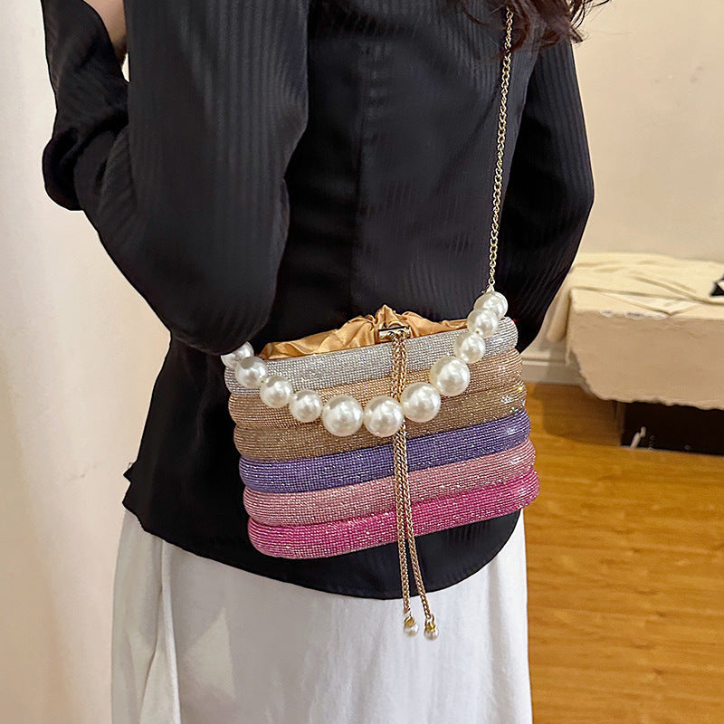 Design Full Diamond Shiny Inflexible Fairy Shoulder Bags