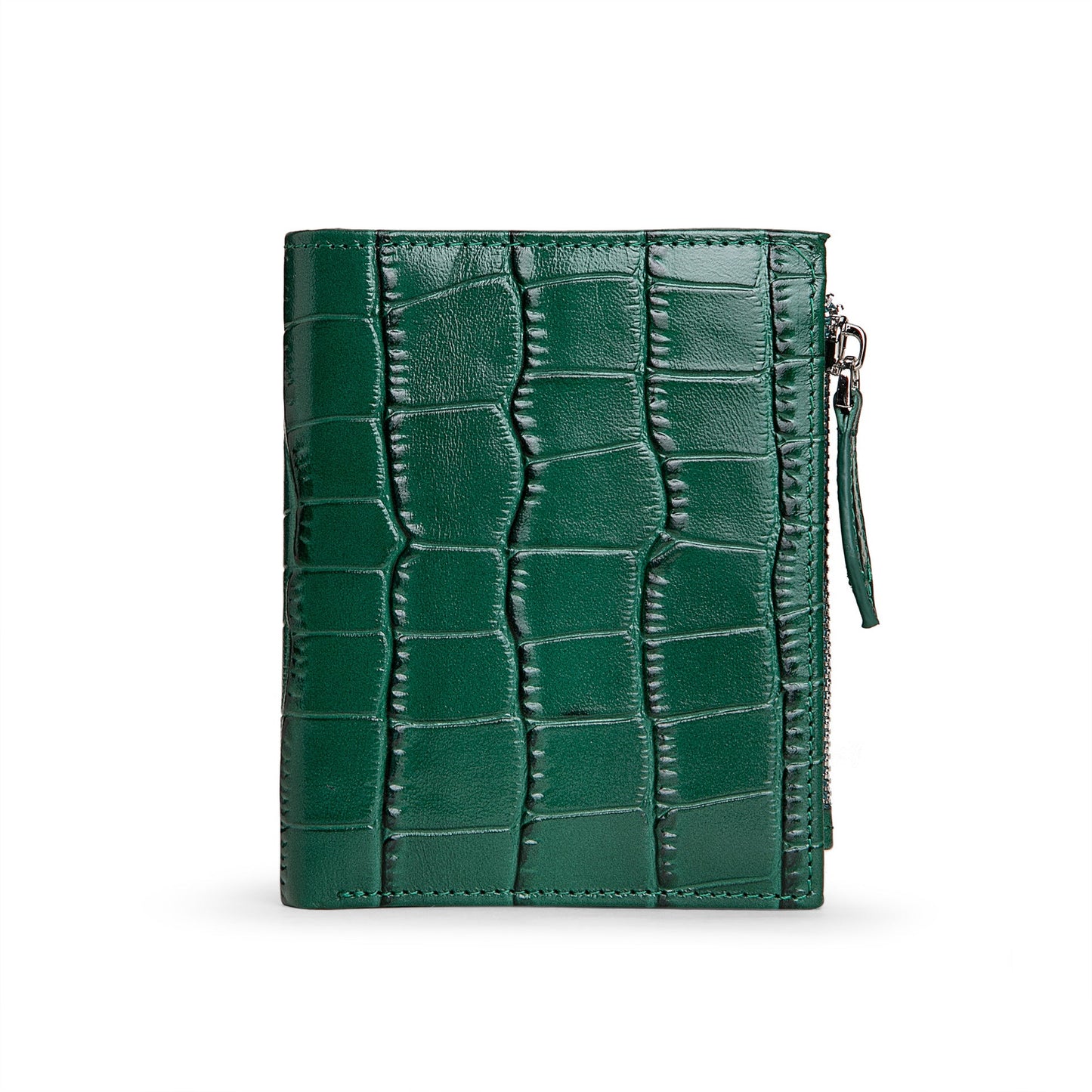 Genuine Leather Fashion Crocodile Pattern Short Ladies Wallets