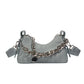 Women's Fashionable Denim Simple Moon Chain Underarm Crossbody Bags