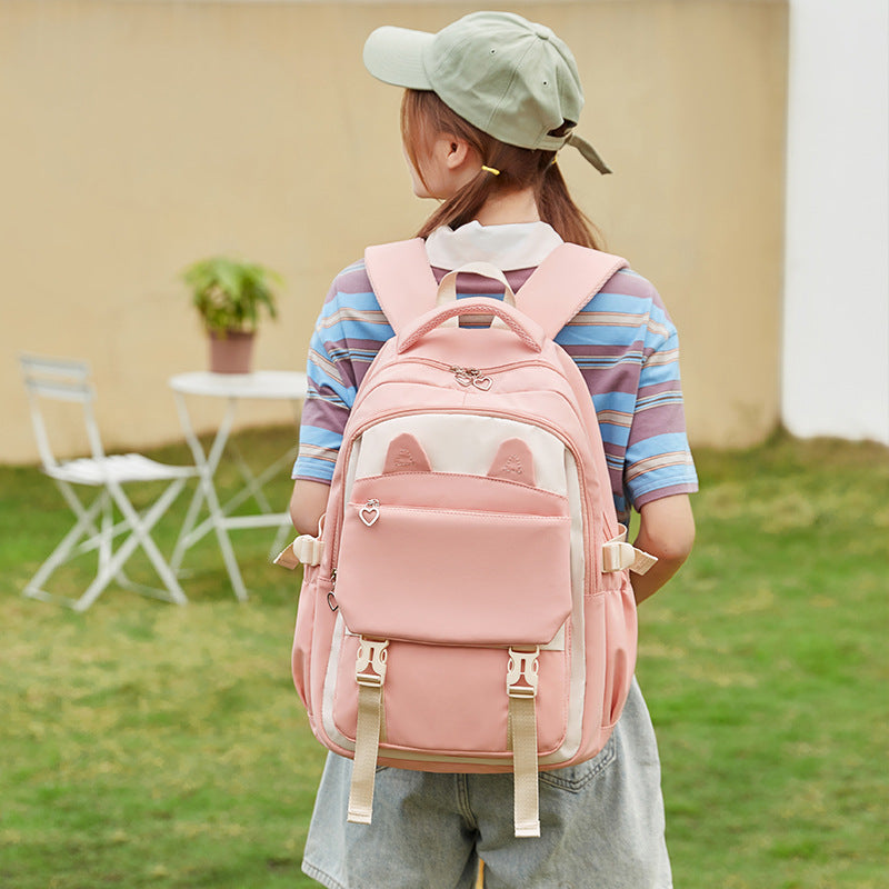 Female Fresh Sweet Cute Thermal Transfer Middle School Students' Schoolbags