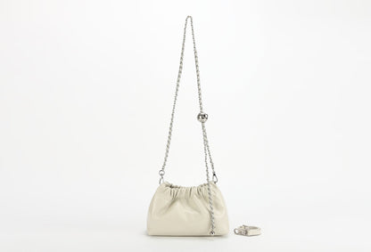 Women's Leather Folds Cloud Fashionable First Layer Shoulder Bags
