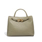 Women's Metal Cord Fastener Woven Portable Large Handbags