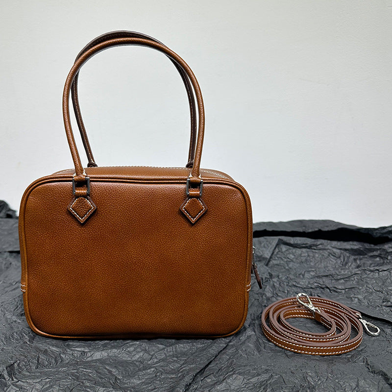 Women's First Layer Cowhide Leather Feather Retro Handbags