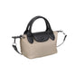 Women's Portable Dumpling Oxford Cloth Contrast Color Genuine Leather Bags
