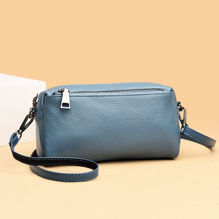 Mobile Genuine Cowhide Retro Trendy Single Spring Shoulder Bags
