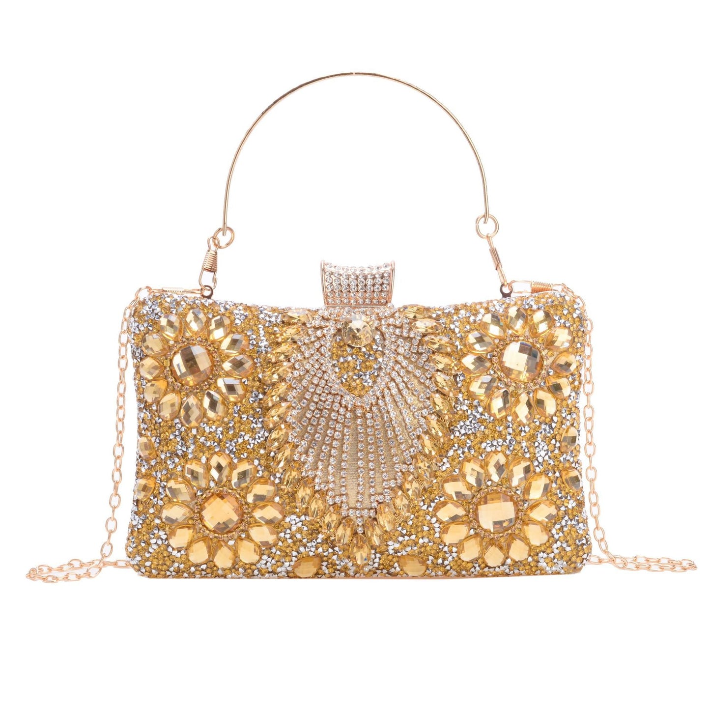 Women's Diamond Black Gem Pearl Rhinestone Cheongsam Handbags