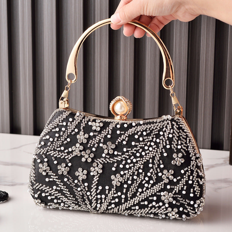 Dinner Pearl Embroidery Clutch Wedding Bride Evening Bags
