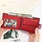 Women's Leather Short Multiple Slots Handmade Large Coin Purses
