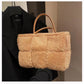 Women's Large Capacity Versatile Lamb Wool Portable Shoulder Bags