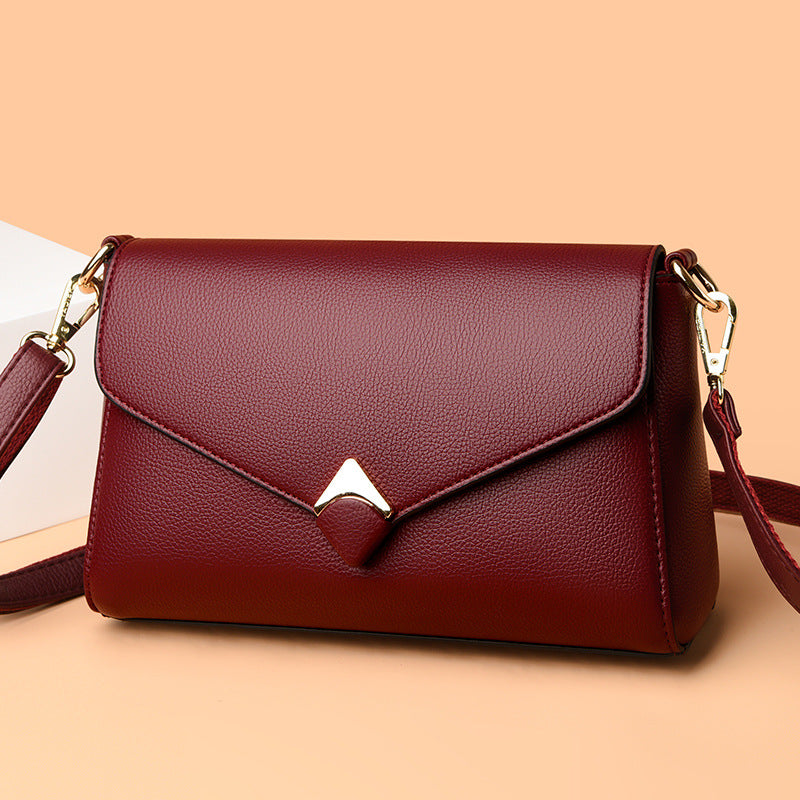 Women's Elegant Mother Simple Soft Leather For Shoulder Bags