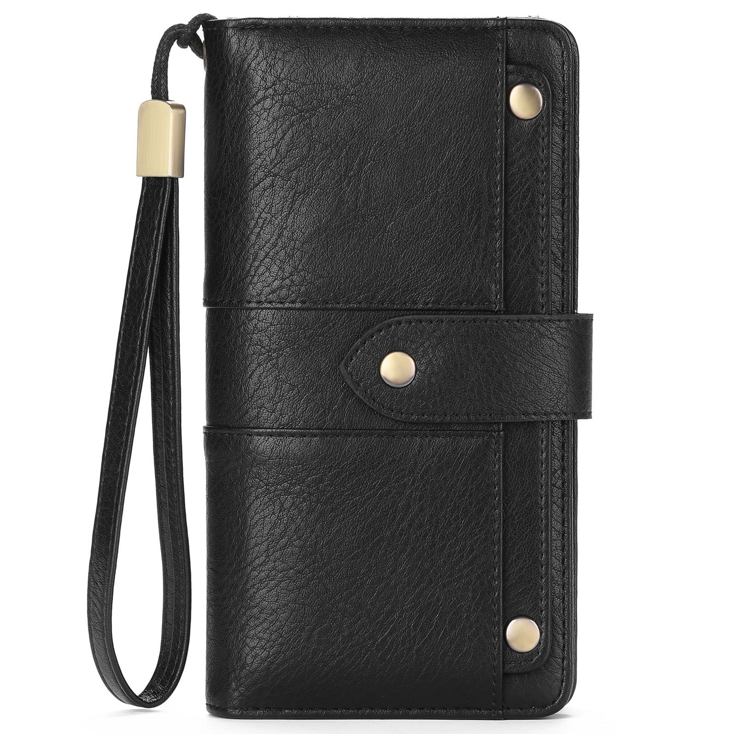 Women's Long Retro Oil Wax Skin Trifold Ladies Wallets