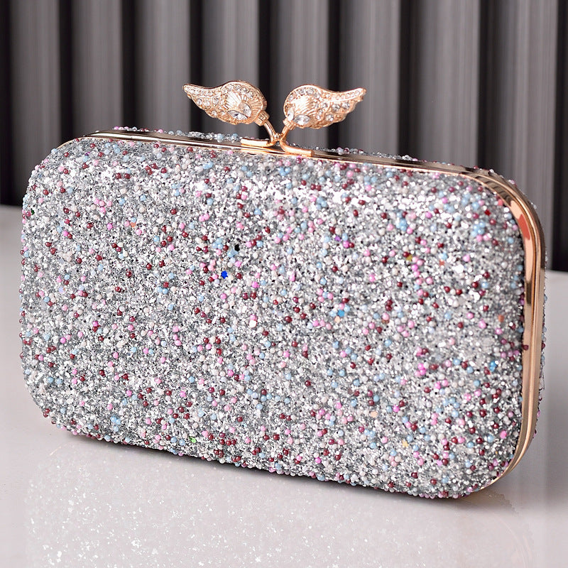 Sequins Dinner Wings Diamond Decorations Dress Garment Black Evening Bags