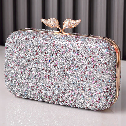 Sequins Dinner Wings Diamond Decorations Dress Garment Black Evening Bags