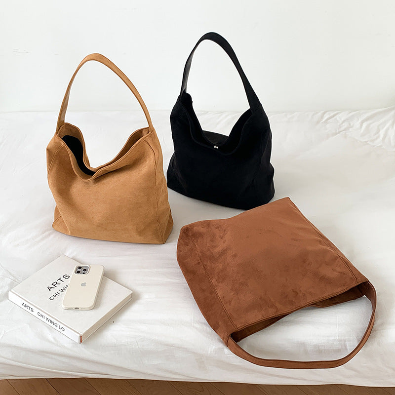 Women's Autumn Large Capacity Textured Korean Style Tote Bags