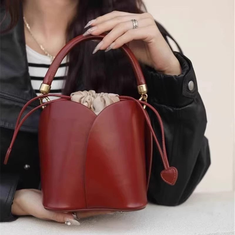 Niche Red Bridal Wedding Petals Vegetable Handbags