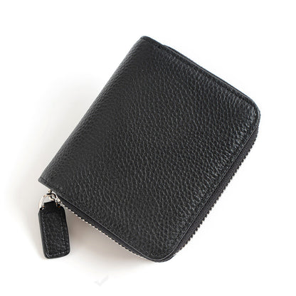 Women's Leather Multiple Slots Expanding Cowhide Large Ladies Wallets