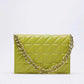 Check Thick Chain Quilted Rice Word Crossbody Bags