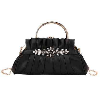 Vintage High-grade Diamond Western Style Wrinkled Handbags