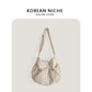 Women's Design Drawstring Ruffle Lightweight Versatile Large Crossbody Bags